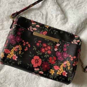 Black Floral Crossbody Bag
